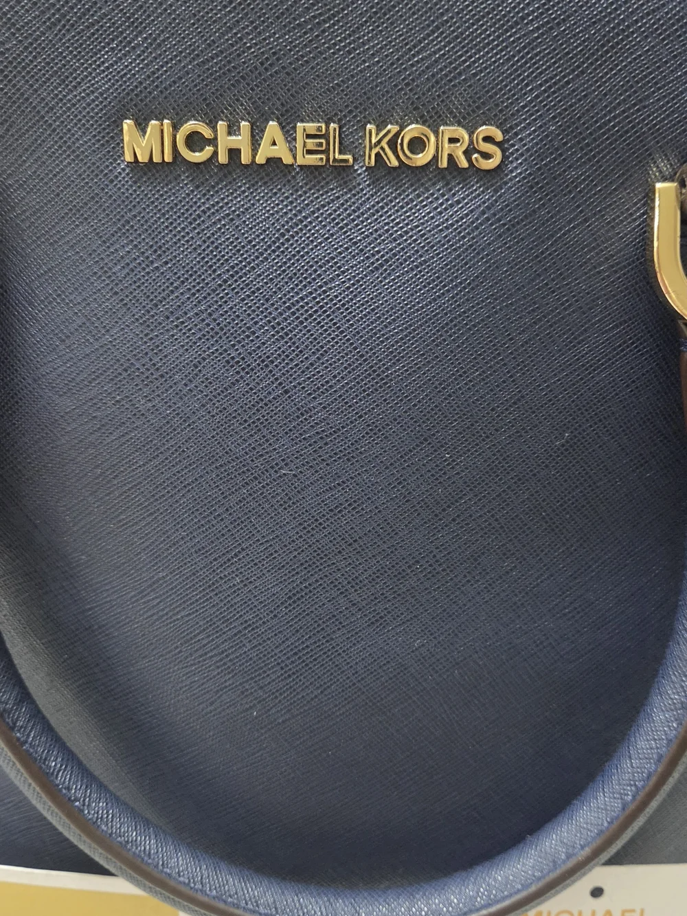 Michael Kors Navy Saffiano Dome Satchel